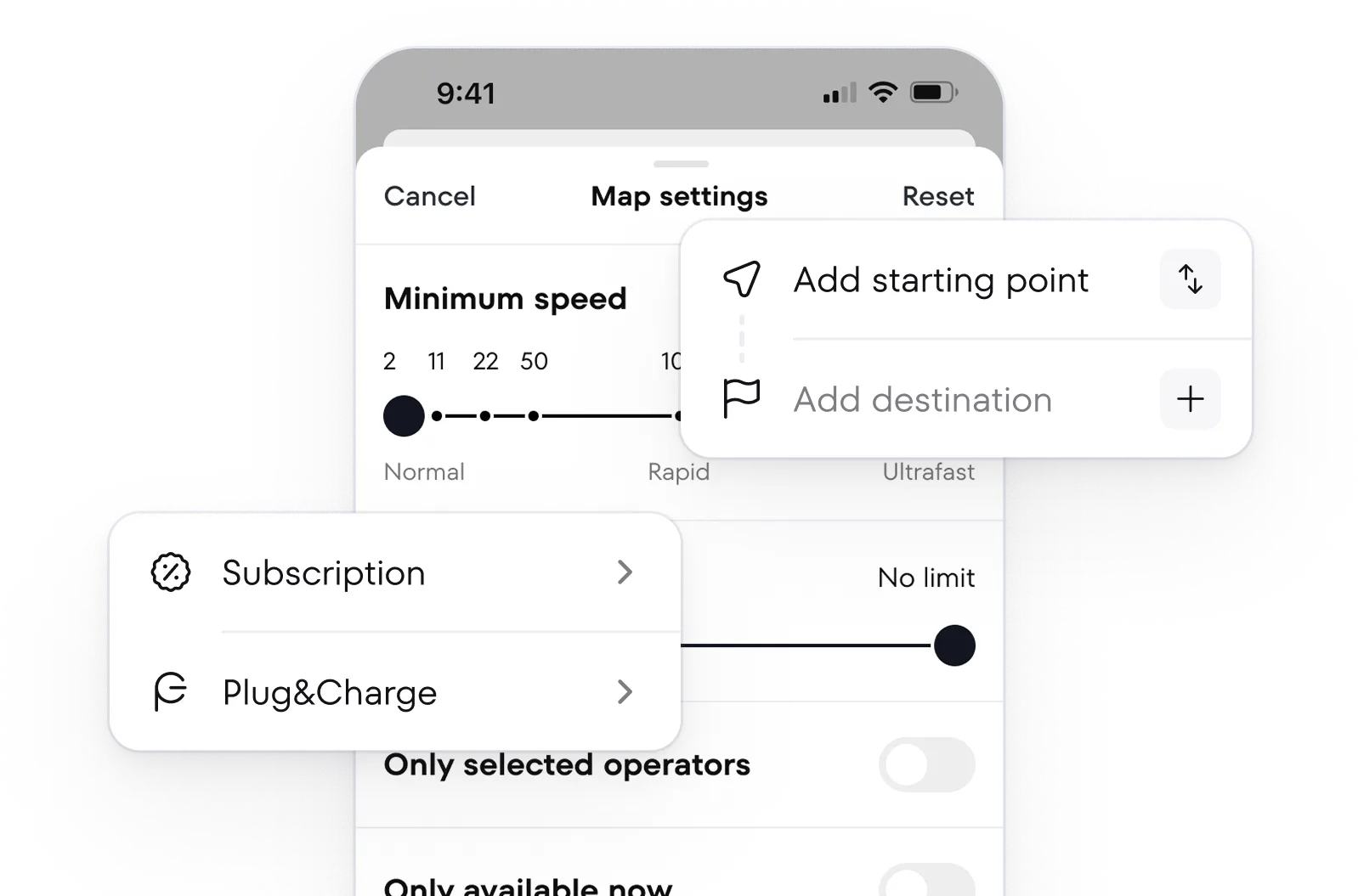 Add features and services app screen