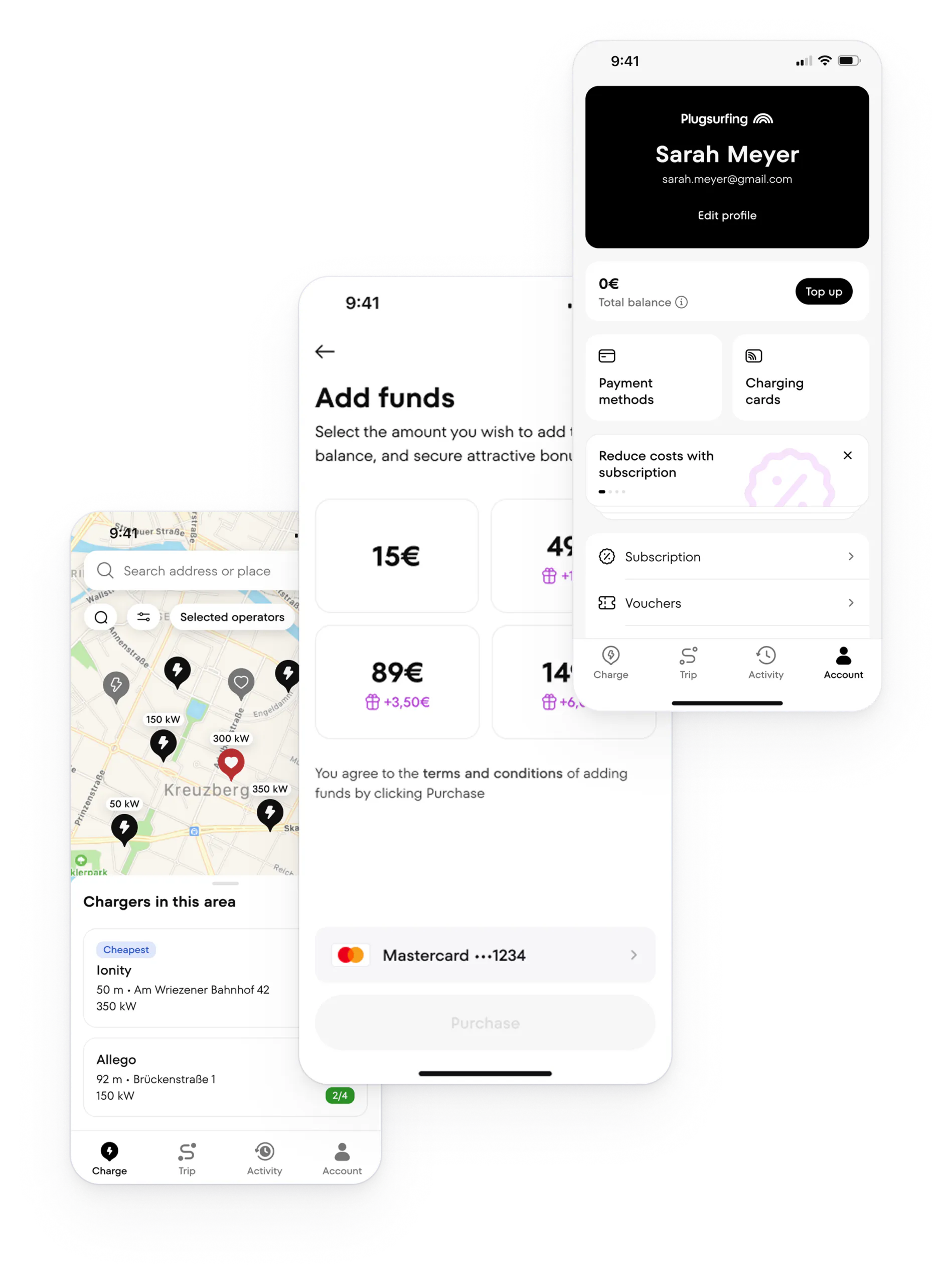 White-label app screens